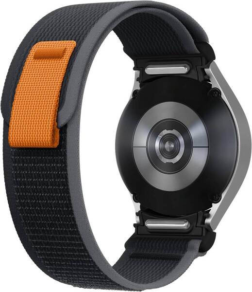 ワンタッチ バンド コンパチブル galaxy watch 6 classic バンド 43mm 47mm/4 Classic 42mm 46mm ナイロンバンド ブラックグレー