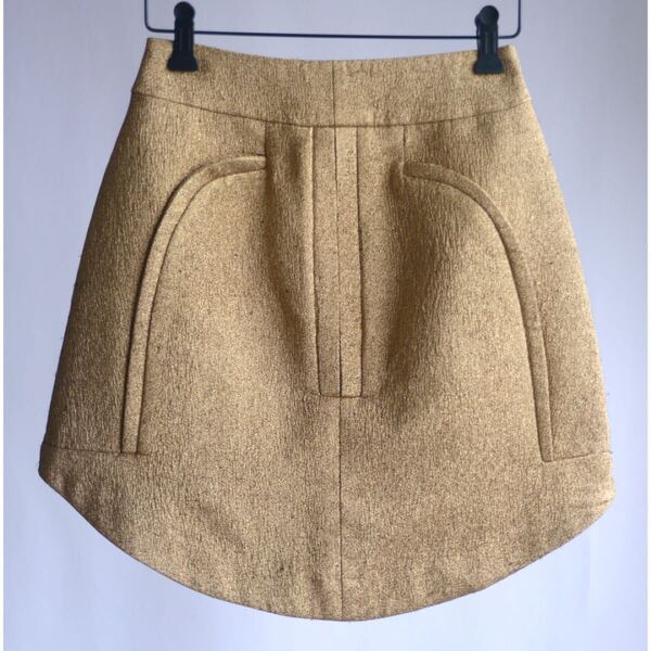 bruno pieters AW2007 GOLD MINI SKIRT col.Gold size.36