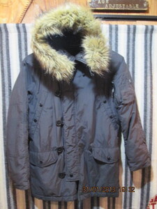 古着 ALPHA アルファ(Mサイズ) ALPHA INDUSTRIES N-3B ミリタリージャケット ミリタリーパーカー ブラック