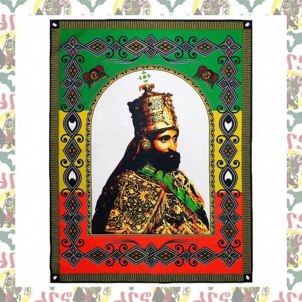 【drs】ラスタ旗 Coronation 1930 126cm x 95cm 壁飾り レゲエ フラッグ ライオン ラスタ JAH ETHIOPIA MOA AMBESSA