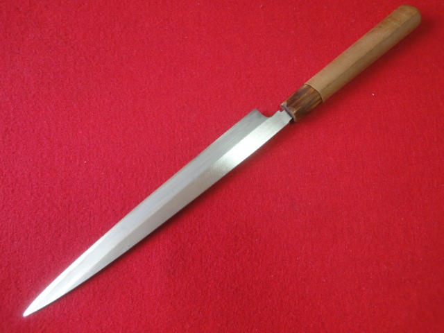 【正直】刺身包丁 刃渡22.3㎝ 全長37.3㎝ 峰厚3.3mm ※片刃 中古品 全国一律送料1200円 【正直】刺身包丁 刃渡22.3㎝ 全長37.3㎝ 峰厚3.3mm ※片刃 中古品 全国一律送料1200円