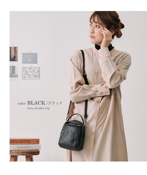 新品☆ショルダーバッグ ハンドバッグ ミニバッグ 斜め掛け レディース 2WAY LIZDAYS リズデイズ/ブラック 黒/メール便可/11069043