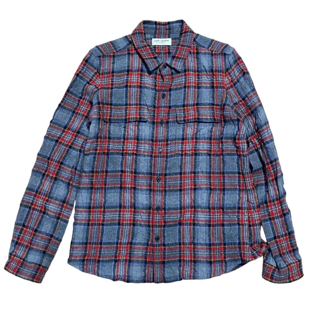 Yahoo!オークション -「saint laurent チェック シャツ」(イヴ Yahoo!オークション -「saint laurent チェック シャツ」(イヴ