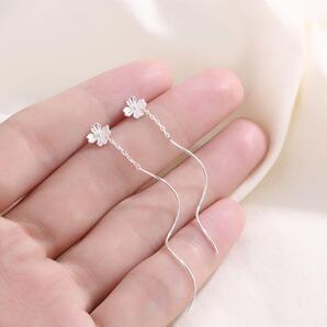N3700 お花のチェーンピアス レディースピアス チェーンピアス 桜のピアス