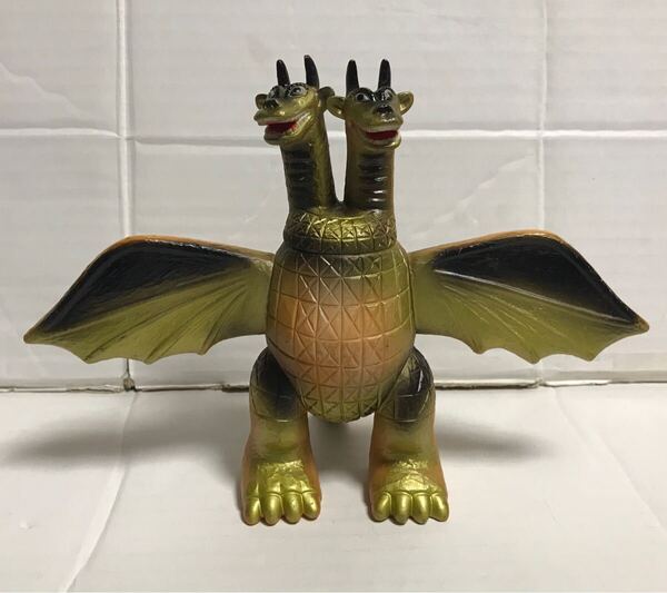 当時物 ミウラ パチ キングギドラ 双頭怪獣 ソフビ 人形 蓄光 検索) パチ 怪獣 三浦トーイ 双頭 送料無料