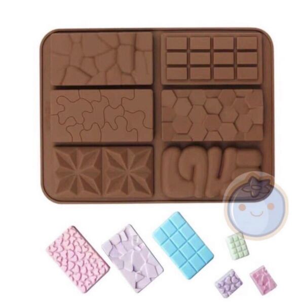新品(送料無料)6種類 板チョコ シリコンモールド型 チョコ型 手作りお菓子 クリスマス プレゼント チョコハウス マフィンケーキ型