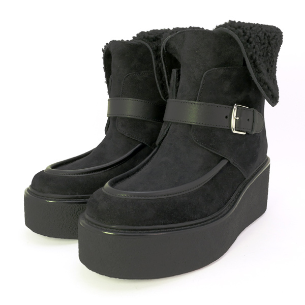 HERMES ショートブーツ エミスフェール サイズ35.0 ヴォーベロア/カー