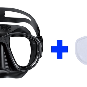 OMER(オマー)スタンダードマスク ALIEN BLACK+純正度付きレンズ(-1.5)左右セット★素潜り手銛魚突き