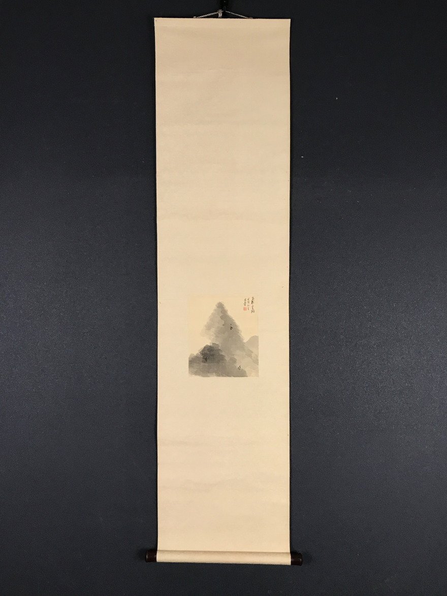 真作】//春観/山水人物図/布袋屋掛軸HB-71 :: Yahoo!Auction