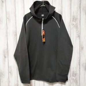 カインズ (3L) サラサーモ 蒸れにくいTシャツ フード付き ブラック ハーフジップ