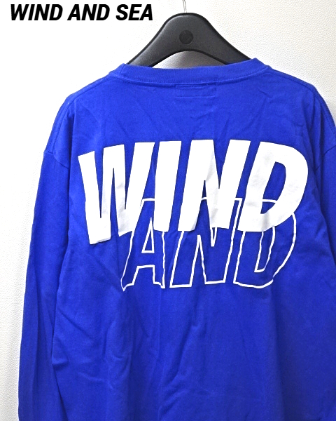 L【WIND AND SEA YOU AND SEA LONG SLEEVE T-SHIRT BLUE ウィンダンシー ロンTシャツ WIND AND SEA ロンTシャツ ブルー カスタム】