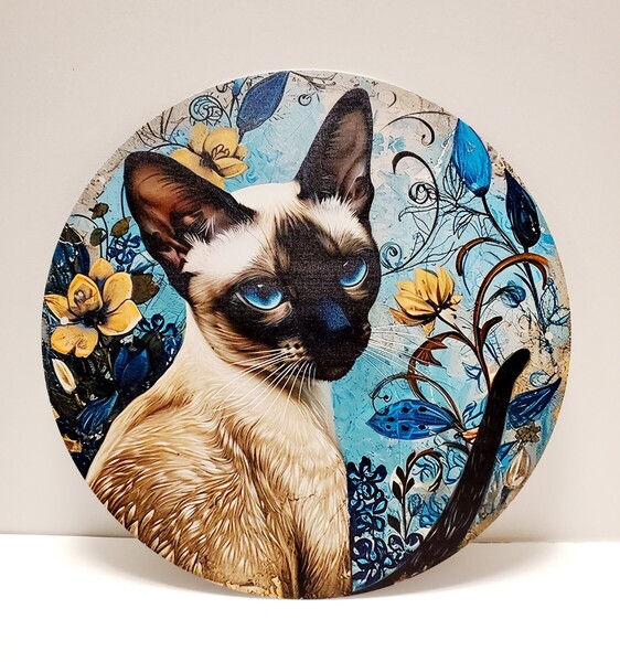 猫の壁飾り メタルウォールアート シャム猫E 猫の雑貨 HANAKO