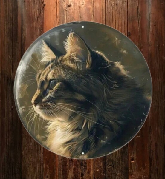 猫の壁飾り メタルウォールアート キジ猫R 猫の雑貨 HANAKO