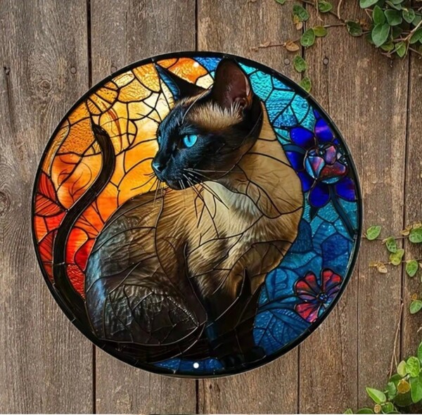 猫の壁飾り メタルウォールアート シャム猫D 猫の雑貨 HANAKO
