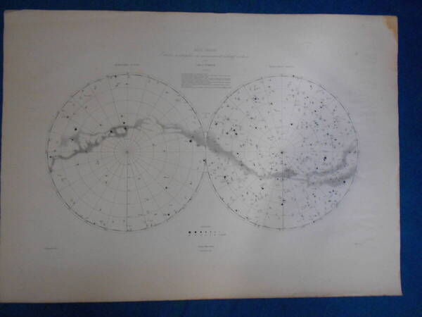即決1913年『フラマリオン星図27』天球図、天文アンティーク 星図、フランス星座早見盤Astronomy, Star map, Planisphere, Celestial atlas