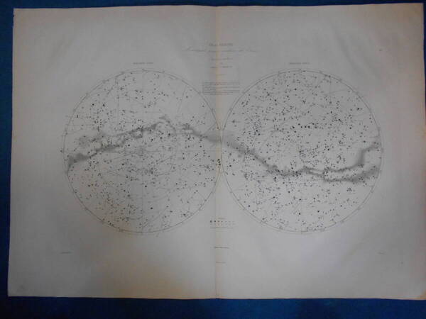 即決1913年『フラマリオン星図25』天球図、天文アンティーク 星図、フランス星座早見盤Astronomy, Star map, Planisphere, Celestial atlas