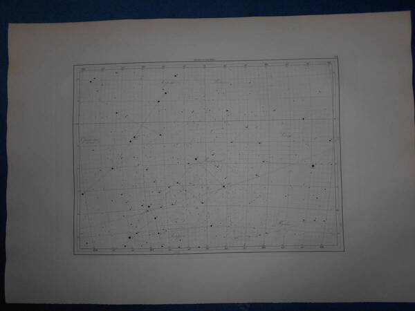 即決1913年『フラマリオン星図14』天球図、天文アンティーク 星図、フランス星座早見盤Astronomy, Star map, Planisphere, Celestial atlas