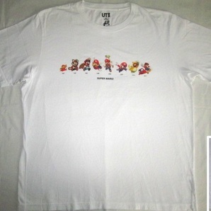 ★古着 2020年 UNIQLO ユニクロ Nintendo 任天堂 スーパーマリオ 35周年 UT XXL 00.WHITE 白 歴代マリオ(1985-2017) Tシャツ SUPERMARIO★