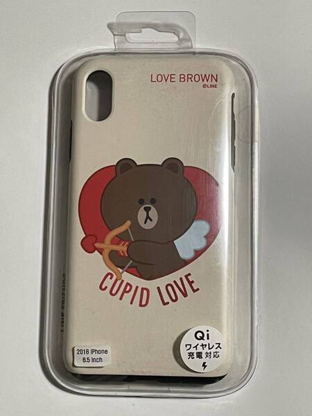 未開封 未使用 iPhoneケース XSMAX LINE FRIENDS iPhoneXSMAX QI ワイヤレス充電対応 iPhone XS マックス LOVE BROWN iPhoneXS MAX