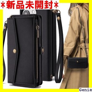 iPhone 16 Pro ケース 手帳型 用 いph トラップ 斜め掛け スマホケース カードケース ブラック 364