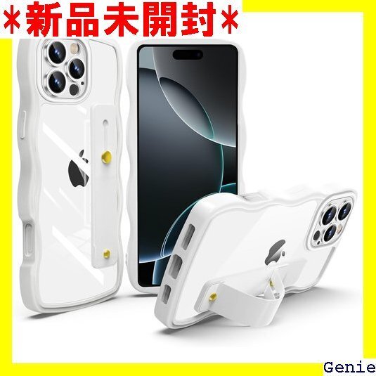 iPhone 16 Pro 用 ケース クリア スタン 軽量 薄型 おしゃれ 人気 ストラップホール ホワイト 119
