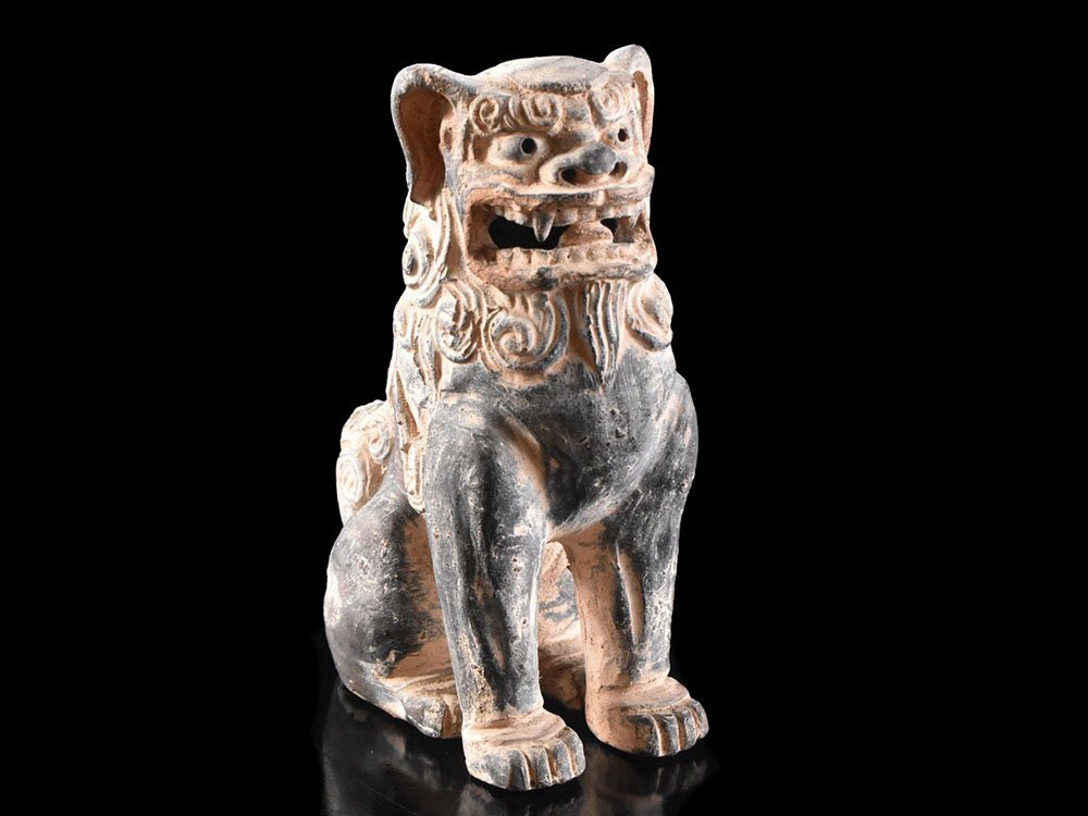 古玩 郷土玩具 沖縄 琉球 古典焼 シーサー 狛犬 唐獅子 神獣 魔