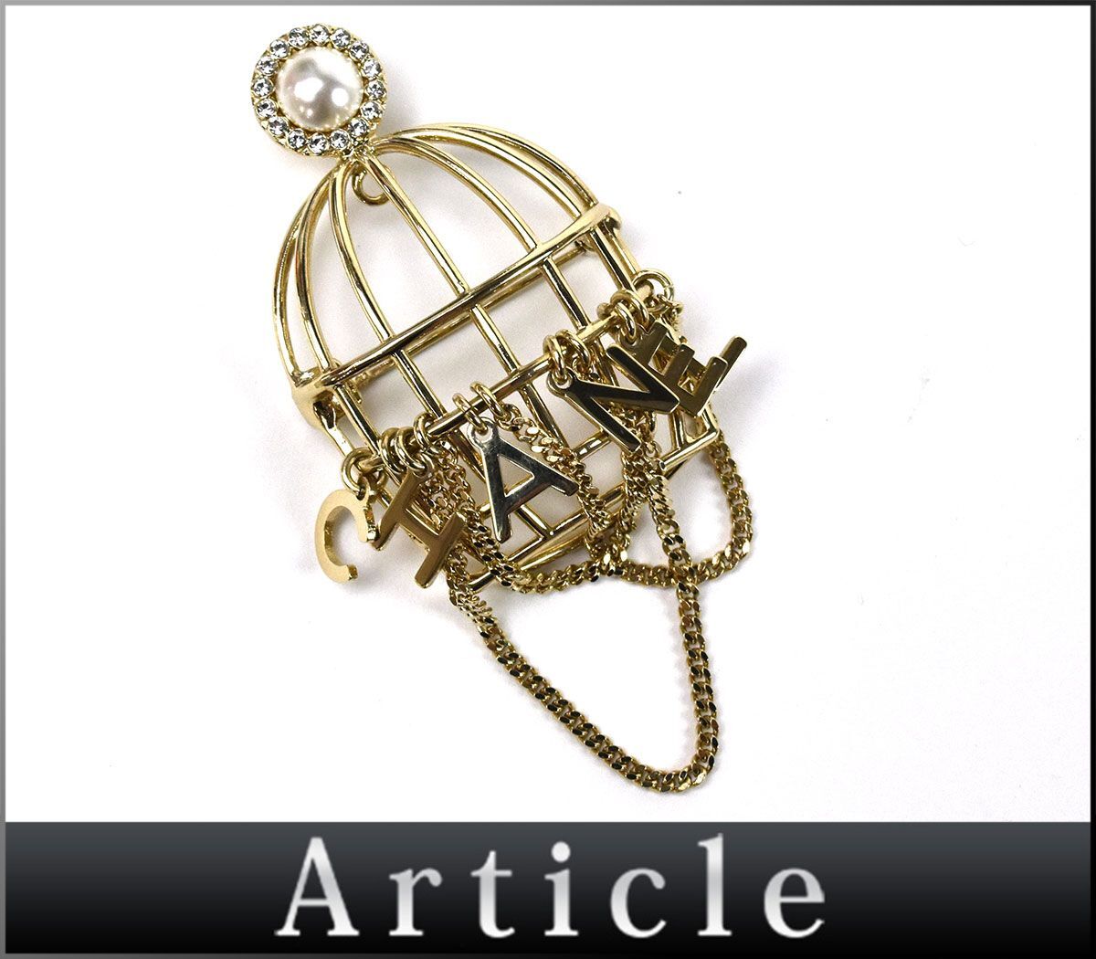 CHANEL】シャネル 鳥籠 金メッキ 93P レディース イヤリング