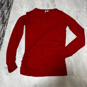 CREATIVE DETAIL 指穴付き ロングニット 赤 レッド Mサイズ