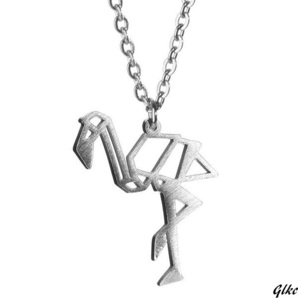 【可愛らしいフラミンゴのデザインが特徴で、個性的なファッションを演出】 シルバー925 オリガミアニマル ジオメタリック 銀メッキ