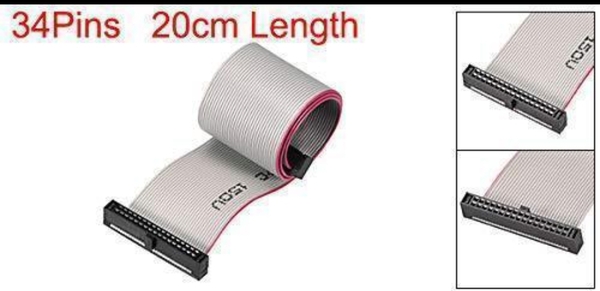 uxcell フラットリボンケーブル IDC ワイヤー 34 Pins 20cm length。