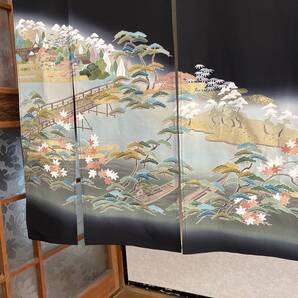 自然の風景ー松、紅葉、奥野院、和室、アンティーク 、着物リメイクーのれん!