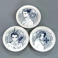 中古皿・茶碗(キャラクター) 集合(逆転裁判ver.) 美濃焼 豆皿3枚セット 「逆転裁判 オーケストラコンサー