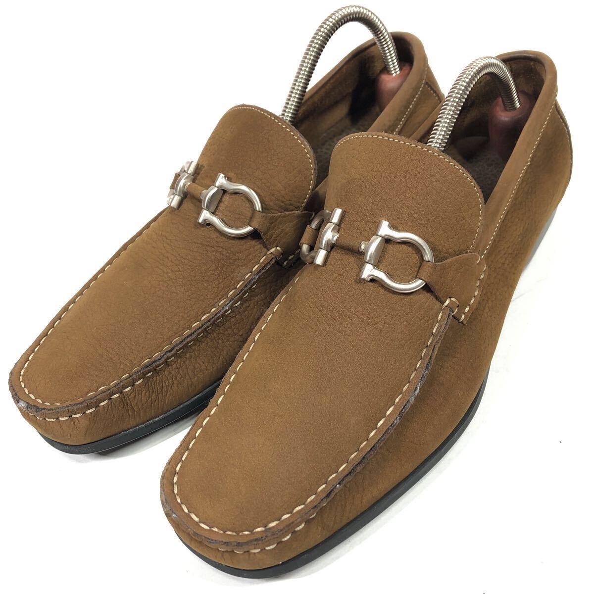 フェラガモ】本物 Ferragamo 靴 24.5cm ガンチーニ ビット フェラガモ】本物 Ferragamo 靴 24.5cm ガンチーニ ビット