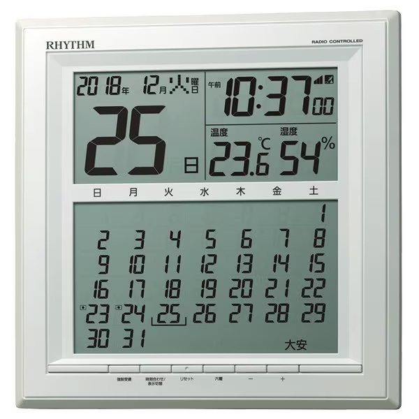 電波置時計 RHYTHM 4RY678HG スワロフスキー付き