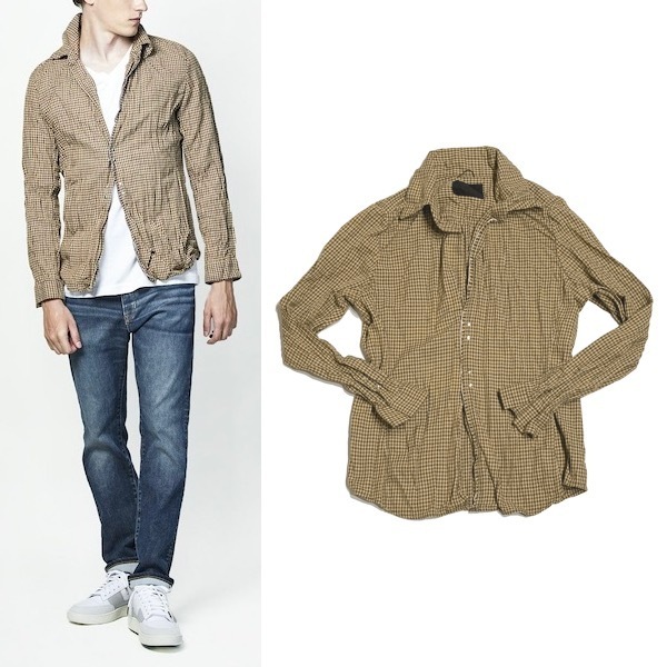一度着4.2万 20AW ジュンハシモト WRINKLE HOOK SHIRTS シワ加工 フック シャツ junhashimoto AKM 1piu1uguale3