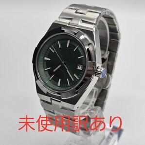 ★未使用訳あり品★ 自動巻 Parnsrpe ノーロゴ ラグスポ グリーン 緑文字盤 NH35 メンズ腕時計 機械式 サファイア風防 シースルーバック