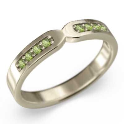 平らな指輪 ペリドット k10イエローゴールド