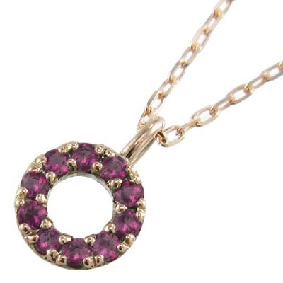 格安価格 ペンダント ネックレス k10ピンクゴールド ルビー 7月誕生石