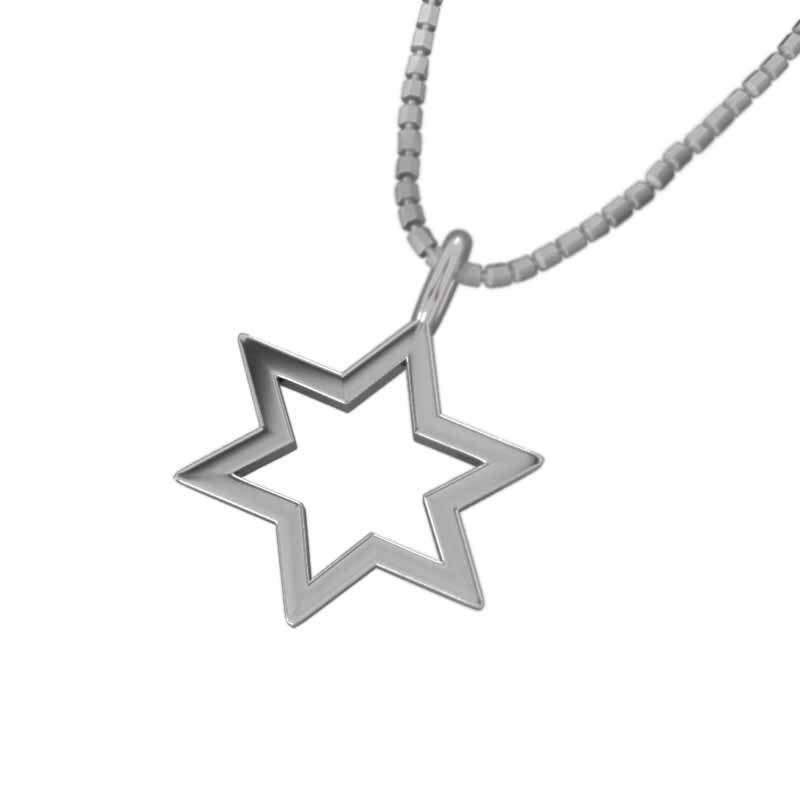 六芒星 スタンダード ペンダント ネックレス k18ホワイトゴールド 中サイズ