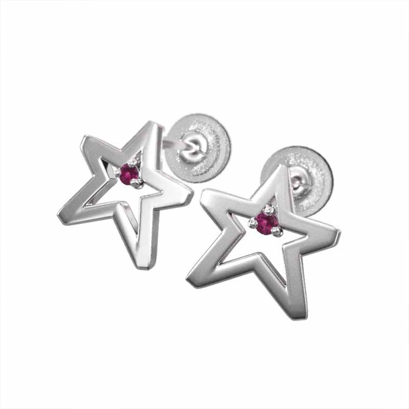 定番のお歳暮&冬ギフトの商品をすべ 1粒 スター Star 石 k18ホワイトゴールド ルビー ピアス ペア ルビー