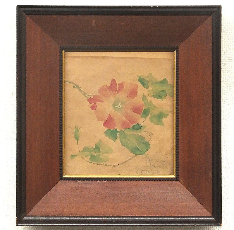 真作保証】早川義孝「薔薇」油彩 ミニアチュール 額装 絵画 抽象
