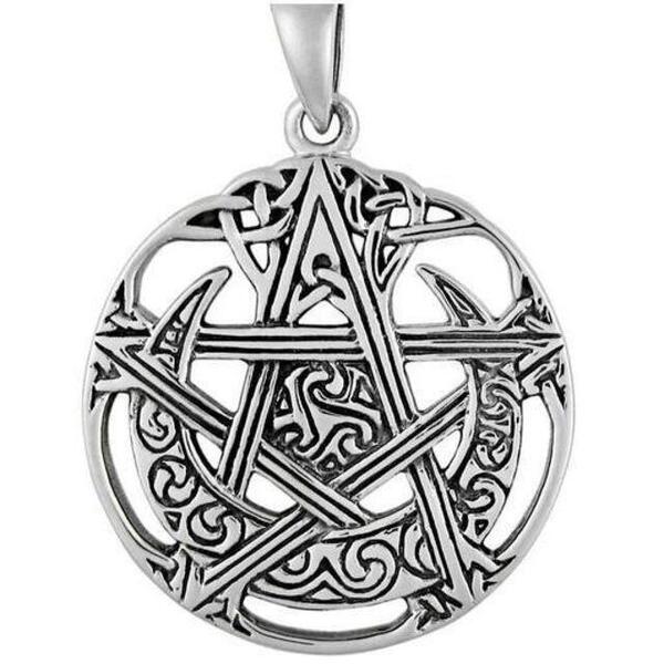 MM Sterling Silver Cut Out Moon Pentacle