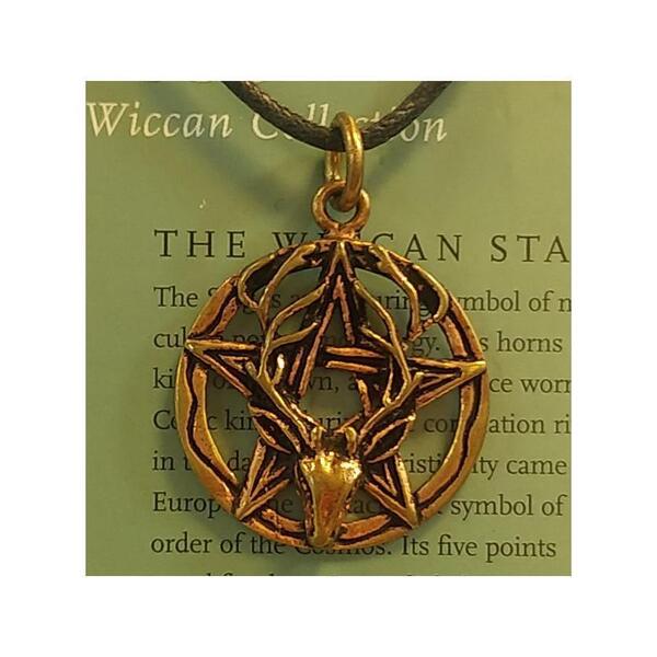 AzureGreen: Bronze Stag Head Pentacle