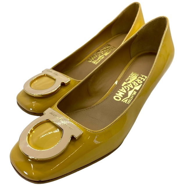 Ferragamo フェラガモ VIVA パンプス イエロー 7.5サイズ Ferragamo フェラガモVIVA パンプス イエロー 7.5サイズ