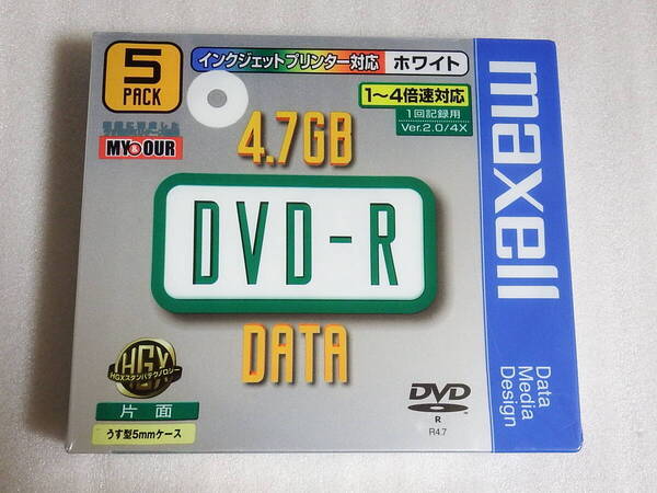 【新品】 マクセル 日本製 DVD-R 5枚パック データ用 片面 4.7GB ホワイト maxell