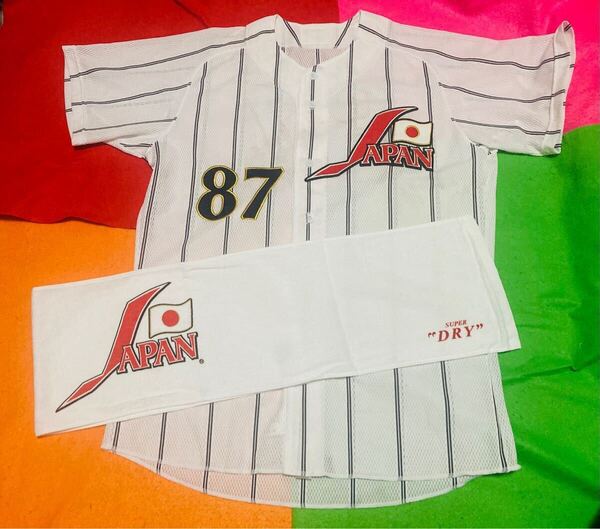 日本代表刺繍ワッペンユニフォーム(L)タオル/侍ジャパン/プレミア12/ミズノ大谷翔平森下紅林牧清宮源田佐野桑原辰巳WBCオリンピック