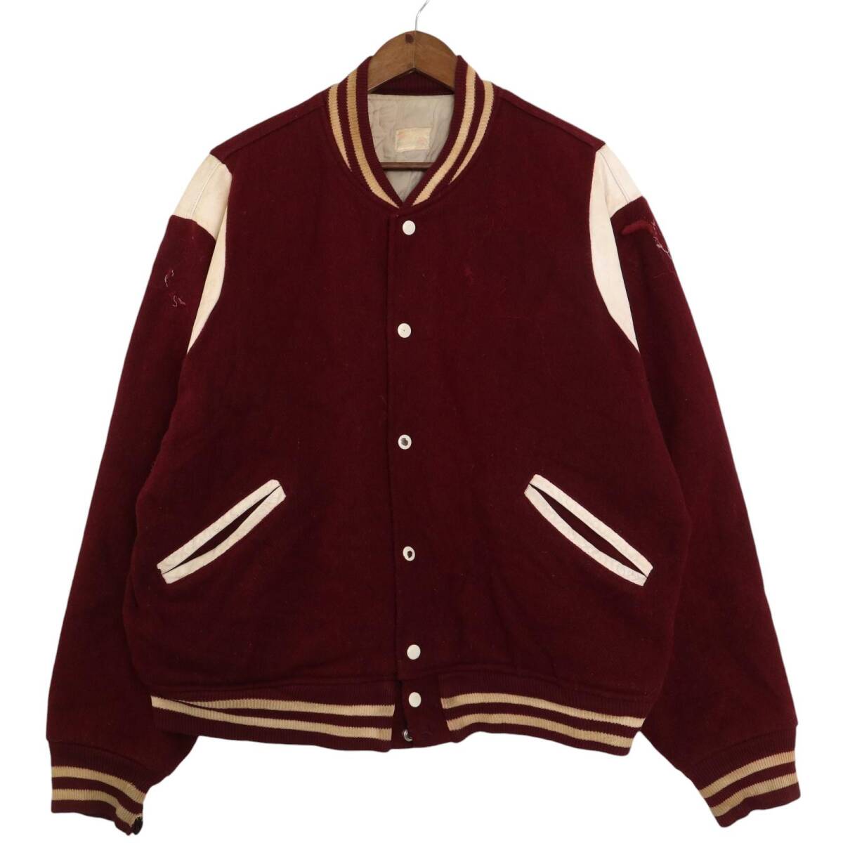 60年代 USA製 felco ヴァーシティジャケット ウール スタジアムジャケット ヴィンテージ カレッジ (メンズ XL) 中古 古着 A2293