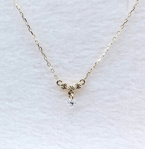 新品 正規品 AHKAH アーカー ネックレス 箱紙袋リボン ダイヤモンド 0.03ct プレゼント ギフト