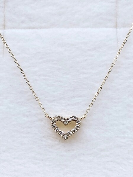 新品 正規品 AHKAH アーカー ネックレス 箱紙袋リボン イマジンハート ダイヤモンド 0.05ct プレゼント ギフト クロス