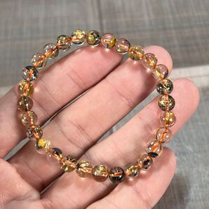 金運強 太陽放射ルチルブレスレット ヘマタイト ルチルクォーツ 42